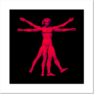 The Vitruvian Man (Red) Posters and Art